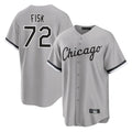 Lashops C.White Sox #72 Carlton Fisk Player Gray Home Game Stitched Jerseys