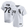 Lashops C.White Sox #72 Carlton Fisk Player White Stripe Limited Home Stitched Jerseys
