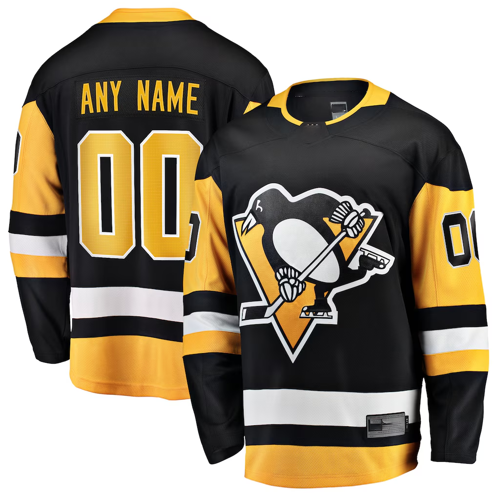 Lashops Custom P.Penguins Black Home Breakaway Jerseys