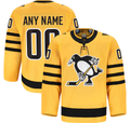 Lashops Custom P.Penguins Gold Alternate Authentic Pro Jerseys
