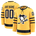 Lashops Custom P.Penguins Gold Alternate Premium Jerseys