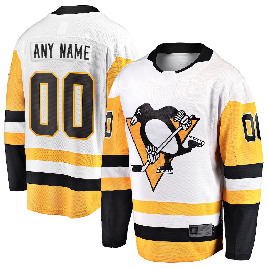 Lashops Custom P.Penguins White Away Breakaway Jerseys