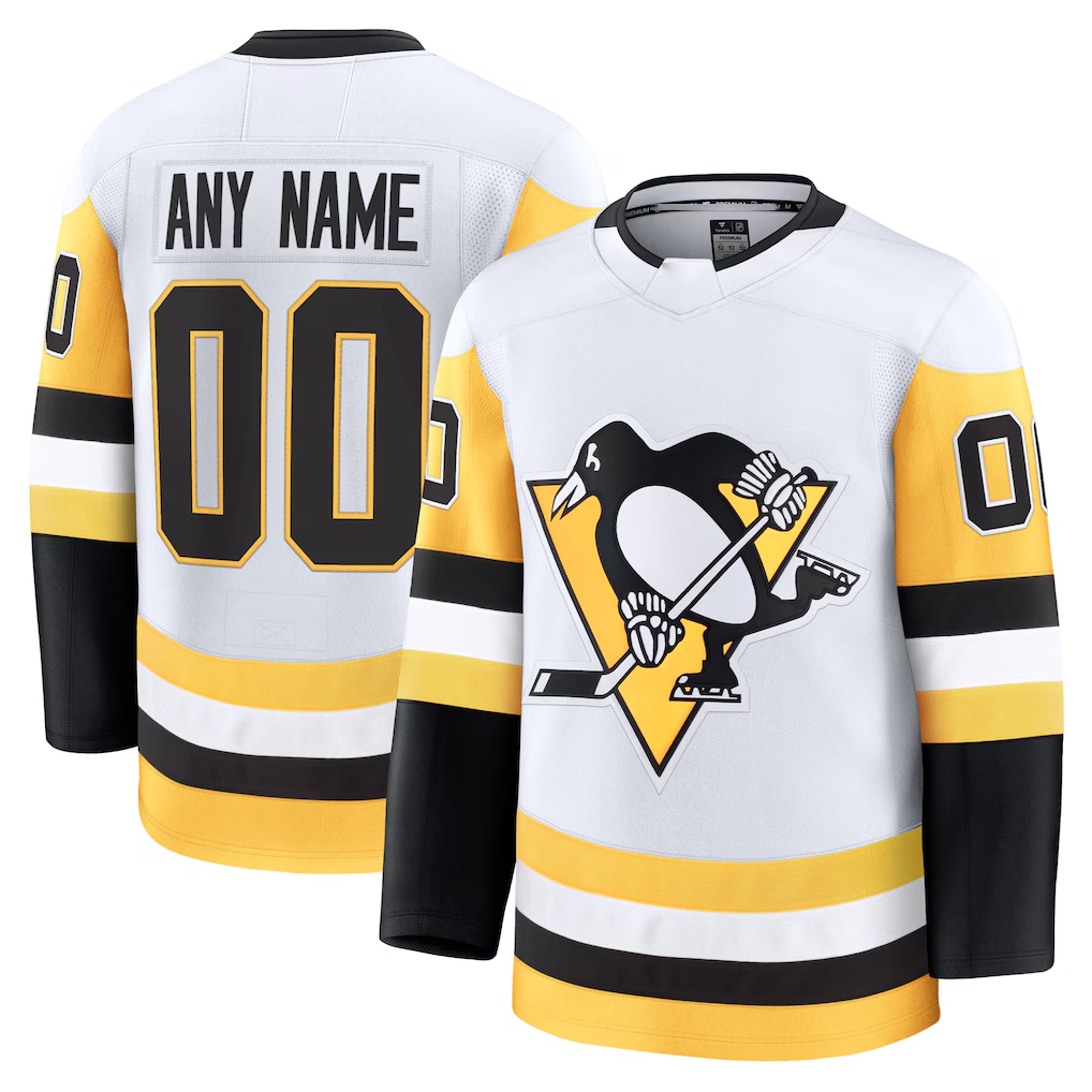 Lashops Custom P.Penguins White Away Premium Jerseys