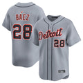 Lashops D.Tigers #28 Javier B¨¢ez Player Gray Home Limited Stitched Jerseys