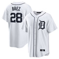 Lashops D.Tigers #28 Javier B¨¢ez Player White Home Game Stitched Jerseys