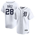 Lashops D.Tigers #28 Javier B¨¢ez Player White Home Limited Stitched Jerseys