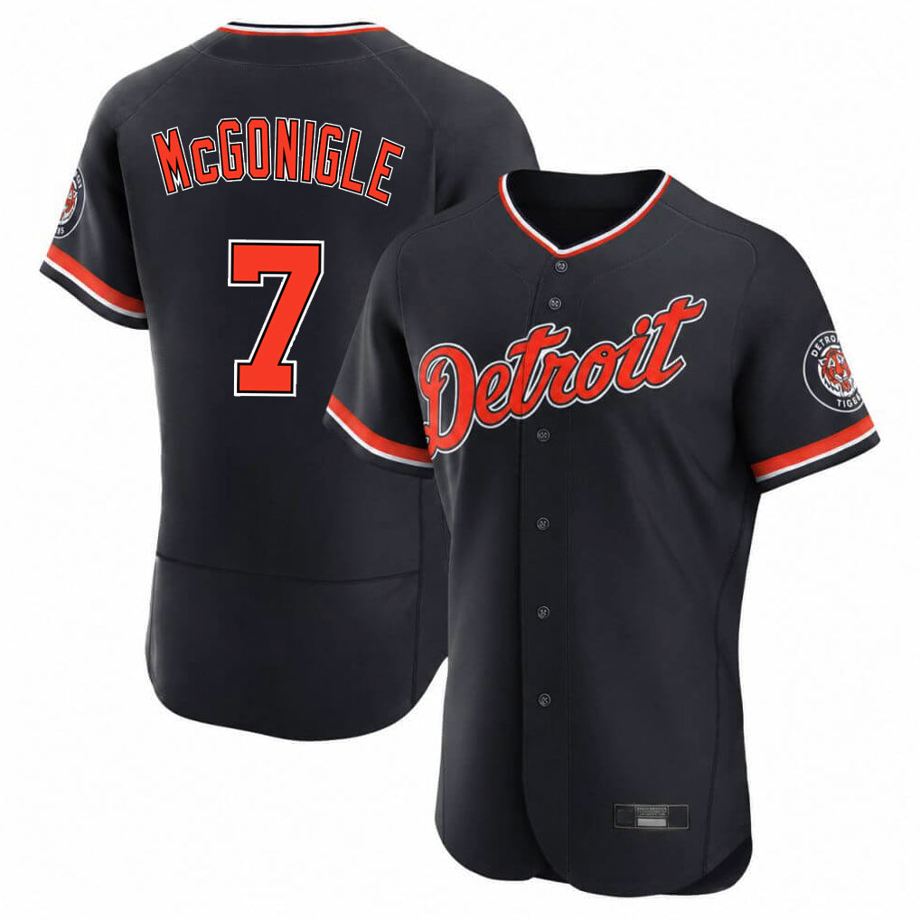 Lashops D.Tigers #7 Kevin McGonigle Player Navy Limited Elite Home Game Stitched Jerseys