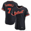Lashops D.Tigers #7 Kevin McGonigle Player Navy Limited Elite Home Game Stitched Jerseys