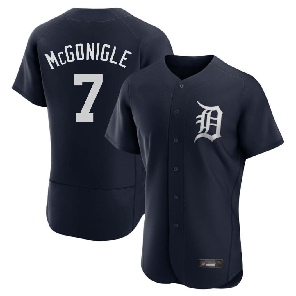 Lashops D.Tigers #7 Kevin McGonigle Player Navy Limited Elite Home Stitched Jerseys