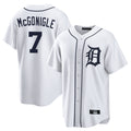 Lashops D.Tigers #7 Kevin McGonigle Player White Home Game Stitched Jerseys