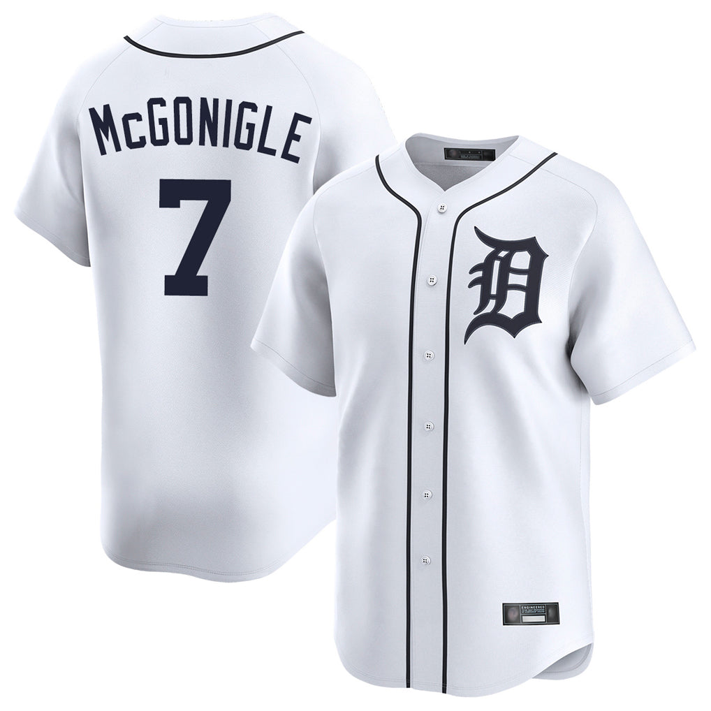 Lashops D.Tigers #7 Kevin McGonigle Player White Home Limited Stitched Jerseys