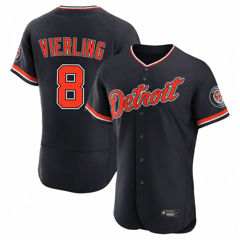 Lashops D.Tigers #8 Matt Vierling Player Navy Limited Elite Home Game Stitched Jerseys