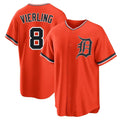 Lashops D.Tigers #8 Matt Vierling Player Orange Home Game Stitched Jerseys