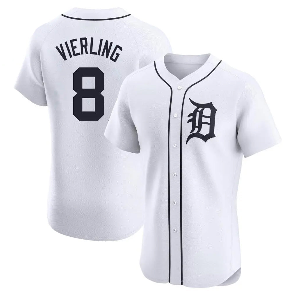 Lashops D.Tigers #8 Matt Vierling Player White Limited Elite Home Stitched Jerseys