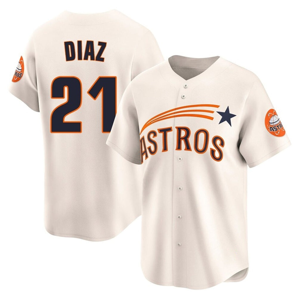 Lashops H.Astros #21 Yainer Diaz Player Cream Throwback Cooperstown Collection Limited Stitched Jerseys