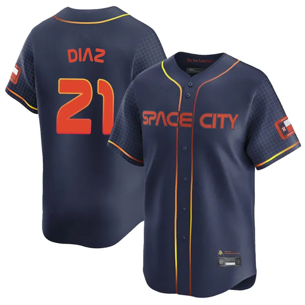 Lashops H.Astros #21 Yainer Diaz Player Navy City Connect Home Limited Stitched Jerseys