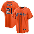 Lashops H.Astros #21 Yainer Diaz Player Orange Home Game Stitched Jerseys