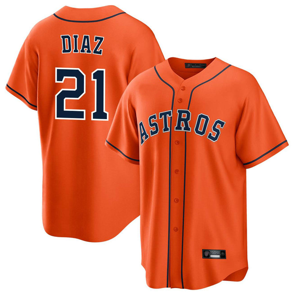 Lashops H.Astros #21 Yainer Diaz Player Orange Home Game Stitched Jerseys