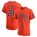 Lashops H.Astros #21 Yainer Diaz Player Orange Home Limited Elite Stitched Jerseys