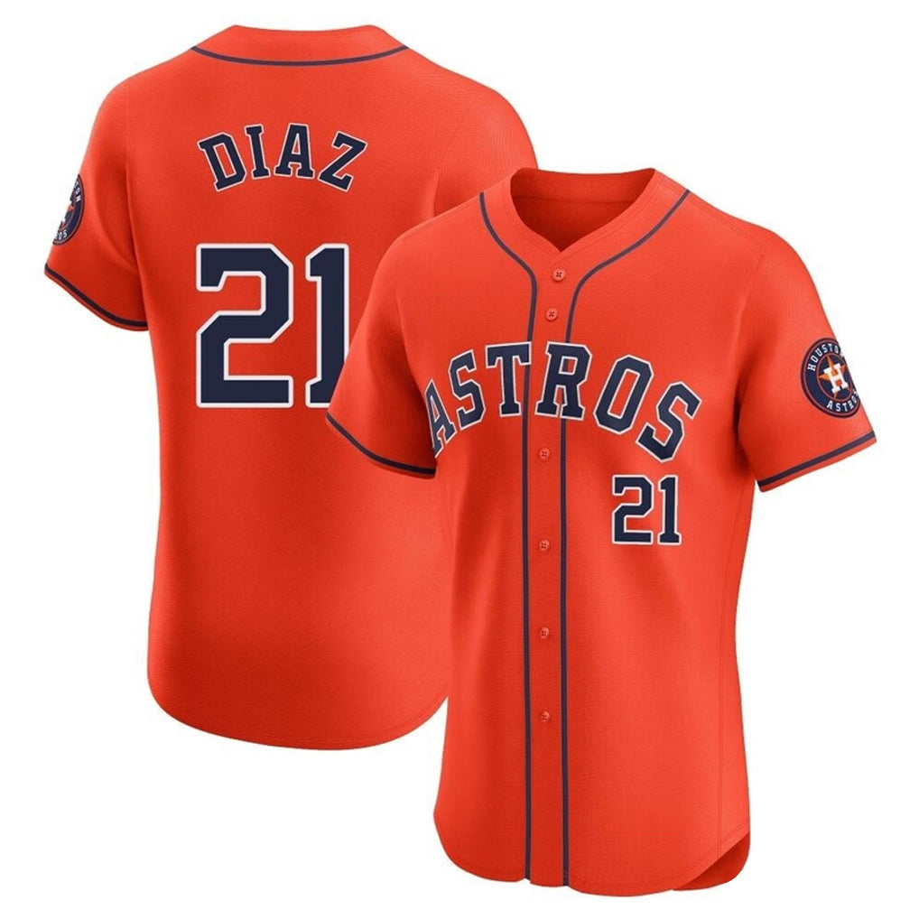 Lashops H.Astros #21 Yainer Diaz Player Orange Home Limited Elite Stitched Jerseys