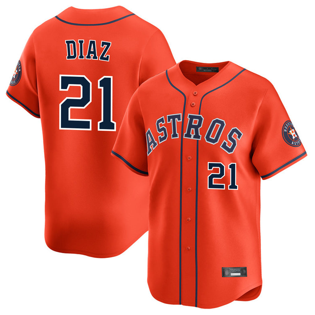 Lashops H.Astros #21 Yainer Diaz Player Orange Home Limited Stitched Jerseys