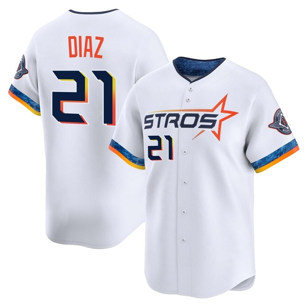 Lashops H.Astros #21 Yainer Diaz Player White City Connect Limited Home Stitched Jerseys