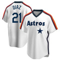 Lashops H.Astros #21 Yainer Diaz Player White Cooperstown Collection T-shirt Stitched Jerseys