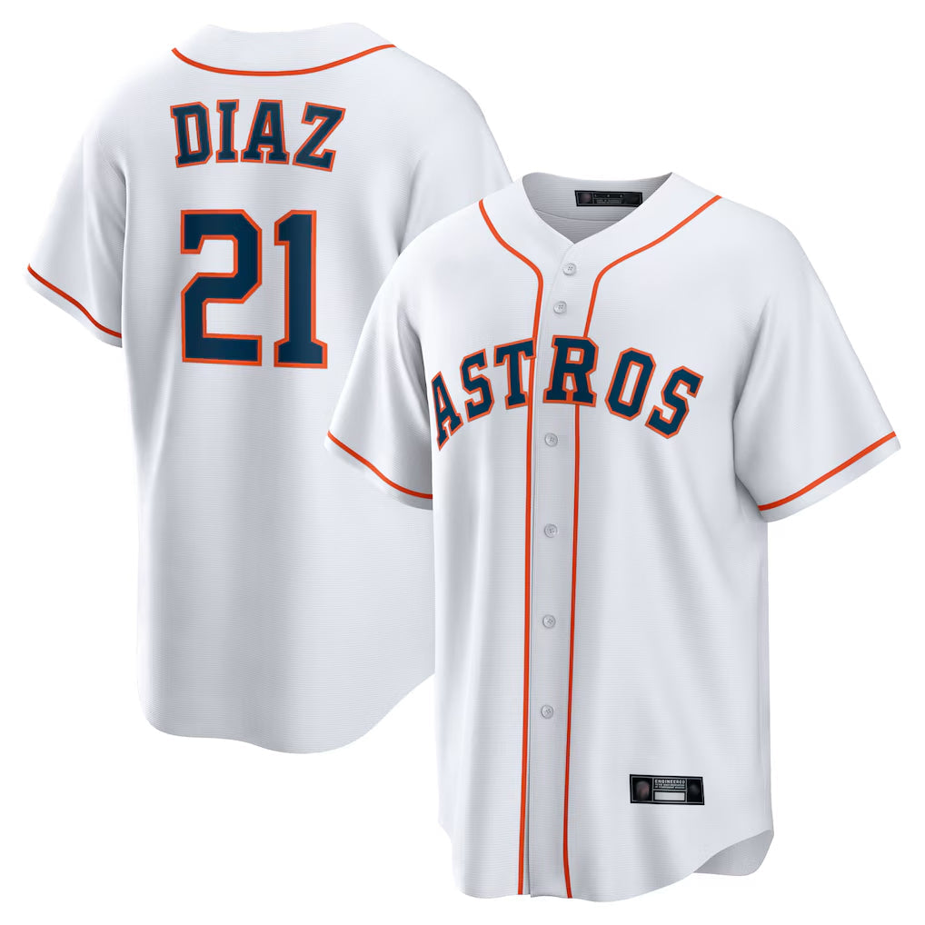 Lashops H.Astros #21 Yainer Diaz Player White Home Game Stitched Jerseys