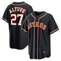 Lashops H.Astros #27 Jose Altuve Player Black Fashion Out Home Game Stitched Jerseys