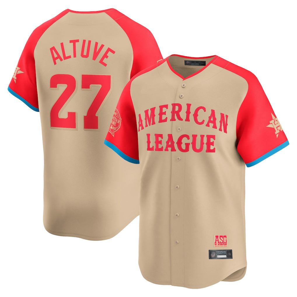 Lashops H.Astros #27 Jose Altuve Player Cream American League All-Star Game Limited Stitched Jerseys