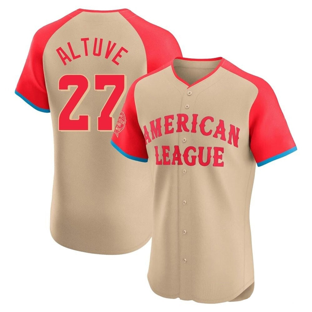 Lashops H.Astros #27 Jose Altuve Player Cream American League All-Star Limited Elite Home Stitched Jerseys