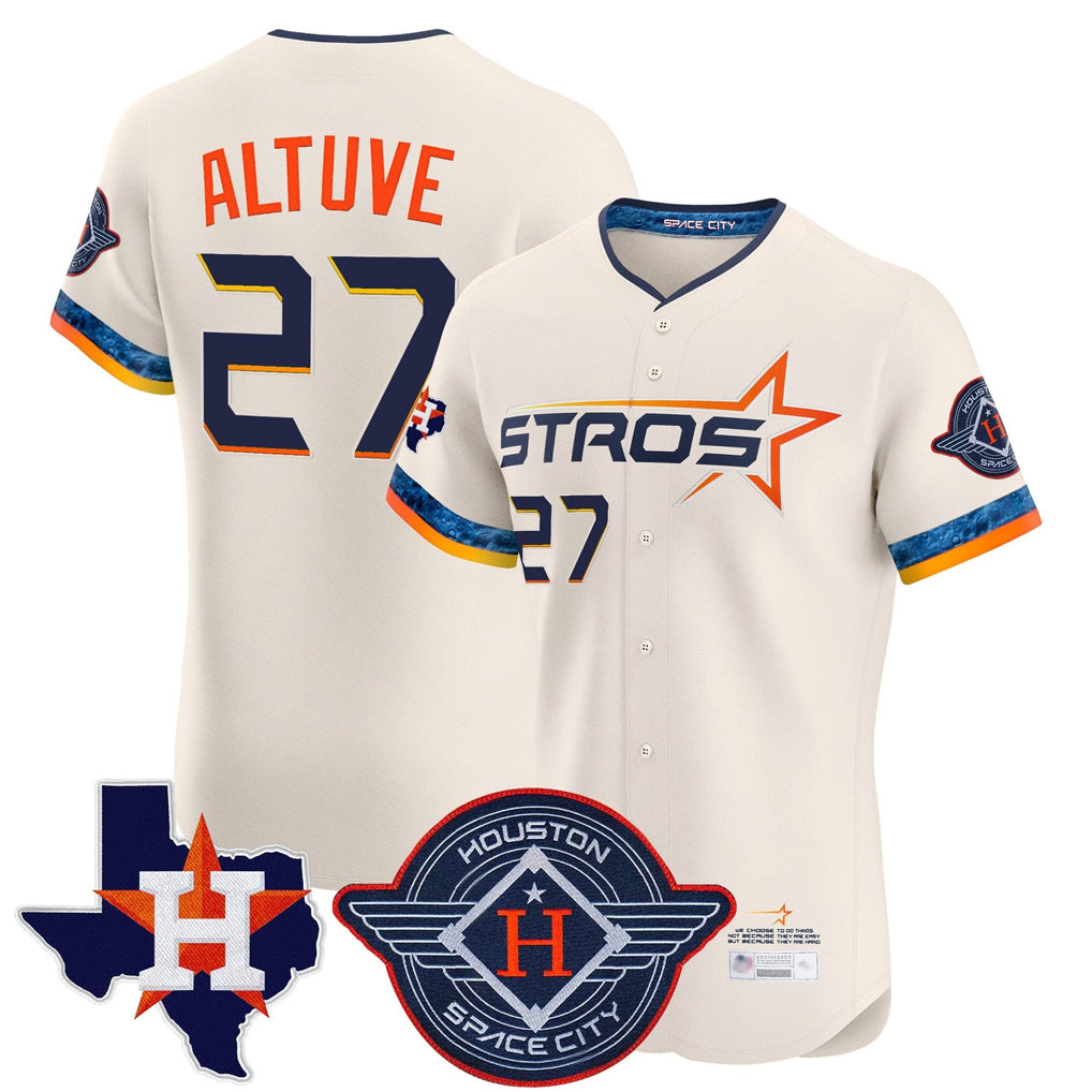 Lashops H.Astros #27 Jose Altuve Player Cream City Connect Texas Patch Vapor Premier Limited Elite Home Stitched Jerseys