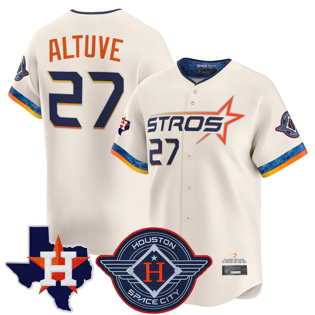 Lashops H.Astros #27 Jose Altuve Player Cream City Connect Texas Patch Vapor Premier Limited Home Stitched Jerseys