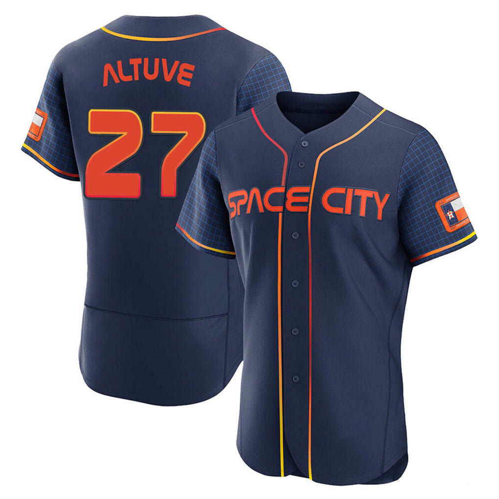 Lashops H.Astros #27 Jose Altuve Player Navy City Connect Limited Elite Home Stitched Jerseys