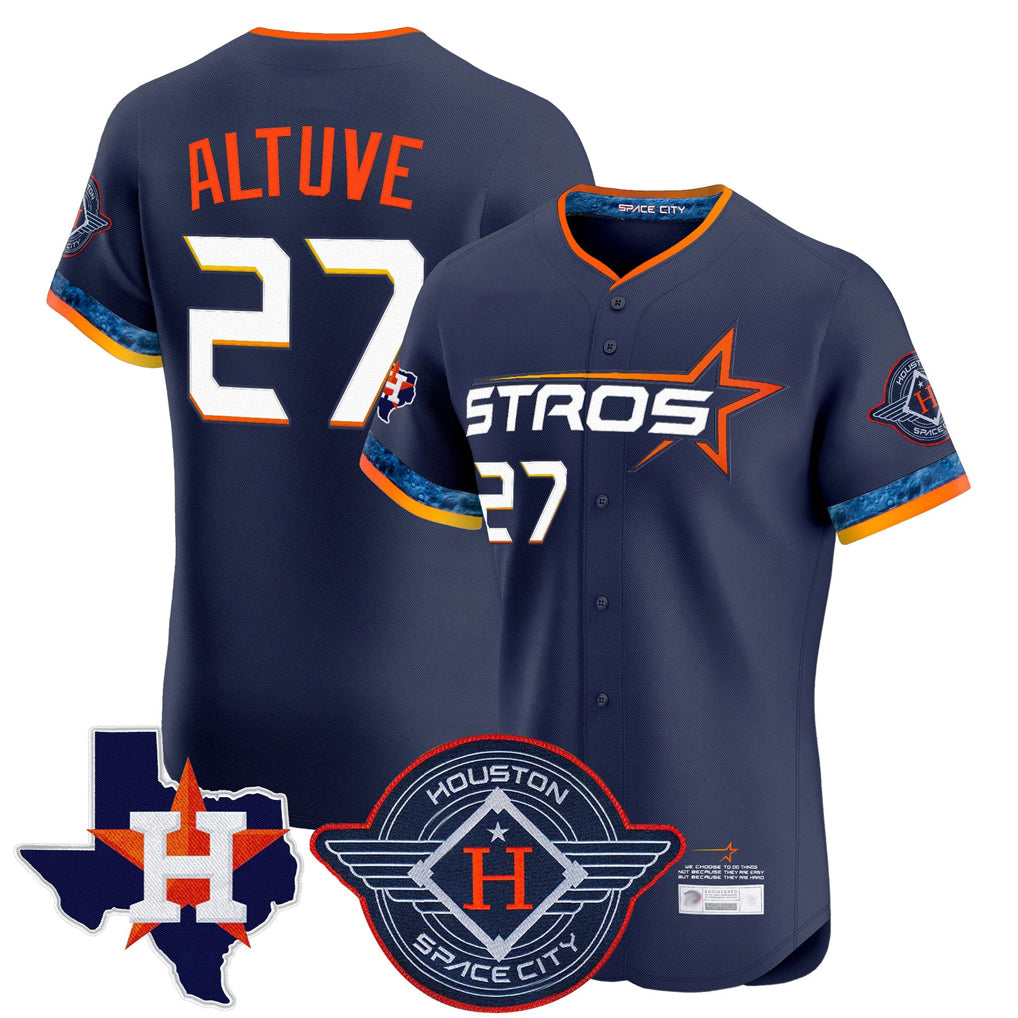 Lashops H.Astros #27 Jose Altuve Player Navy City Connect Texas Patch Vapor Premier Limited Elite Home Stitched Jerseys