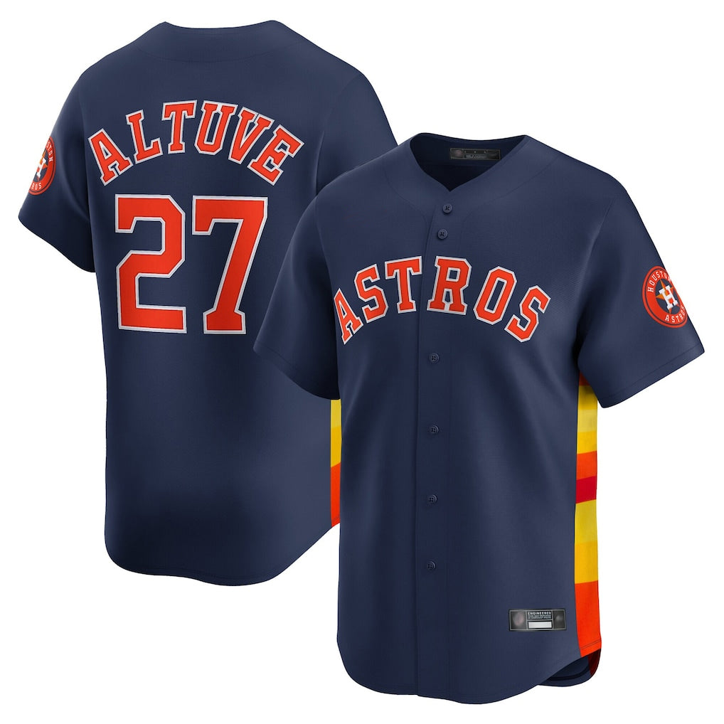 Lashops H.Astros #27 Jose Altuve Player Navy Home Limited Stitched Jerseys