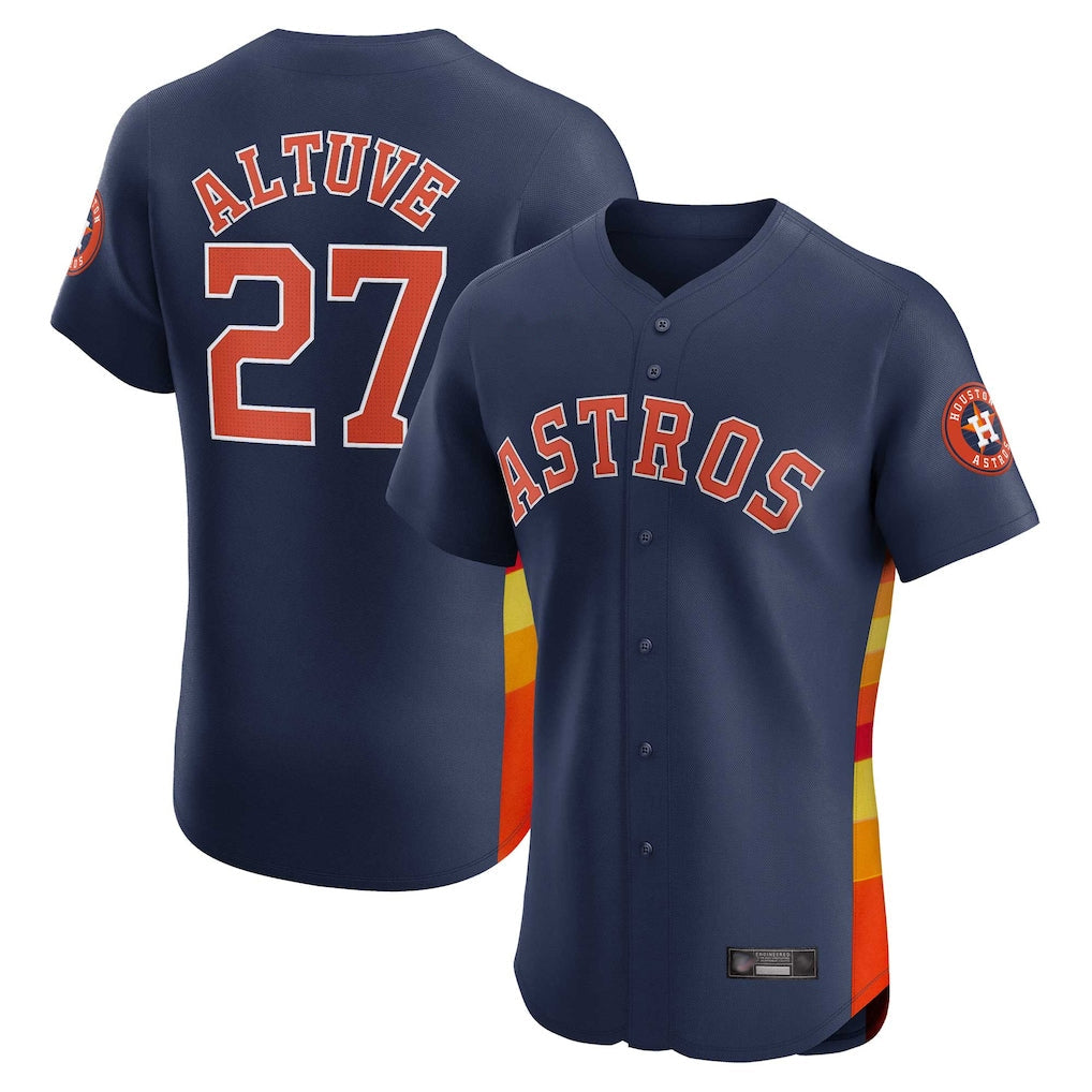 Lashops H.Astros #27 Jose Altuve Player Navy Limited Elite Home Stitched Jerseys