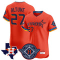 Lashops H.Astros #27 Jose Altuve Player Orange City Connect Texas Patch Vapor Premier Limited Elite Home Stitched Jerseys