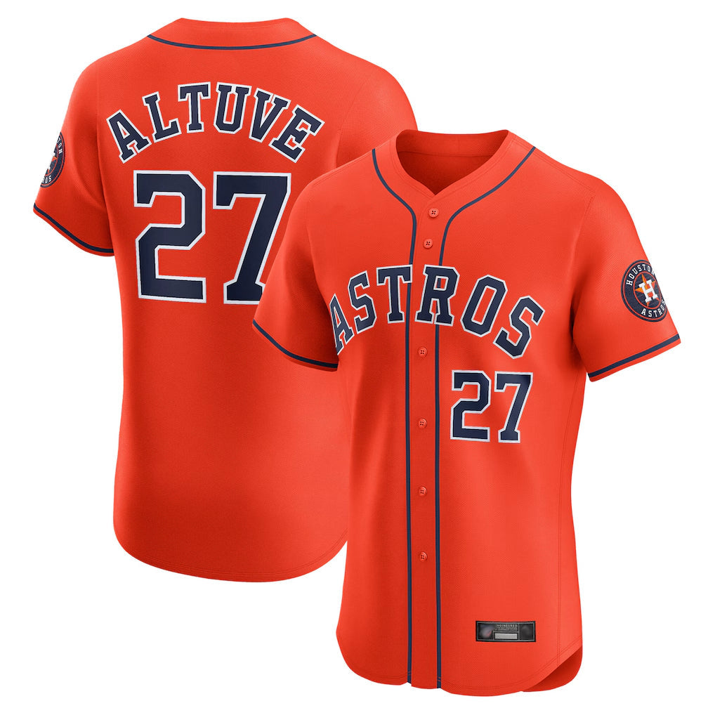 Lashops H.Astros #27 Jose Altuve Player Orange Home Limited Elite Stitched Jerseys