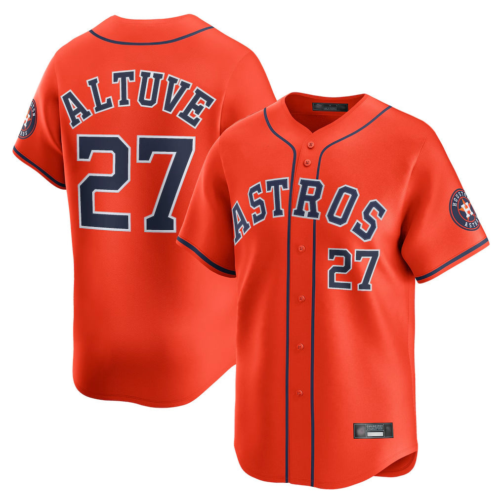 Lashops H.Astros #27 Jose Altuve Player Orange Home Limited Stitched Jerseys