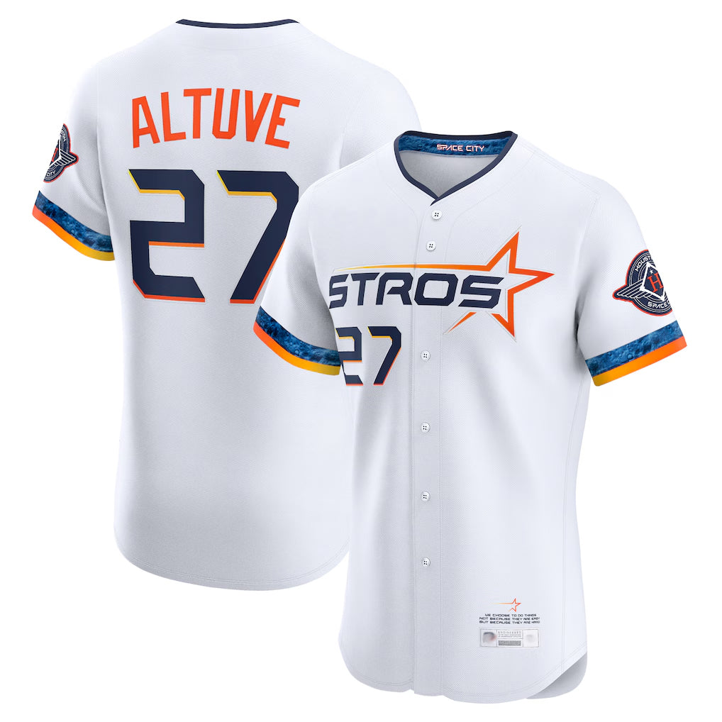 Lashops H.Astros #27 Jose Altuve Player White City Connect Limited Elite Home Stitched Jerseys