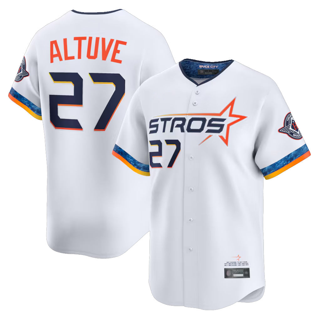 Lashops H.Astros #27 Jose Altuve Player White City Connect Limited Home Stitched Jerseys