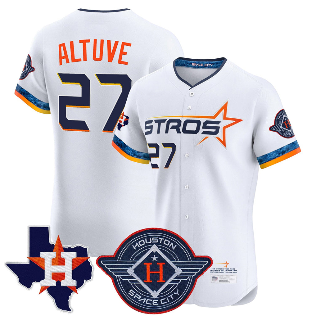 Lashops H.Astros #27 Jose Altuve Player White City Connect Texas Patch Vapor Premier Limited Elite Home Stitched Jerseys
