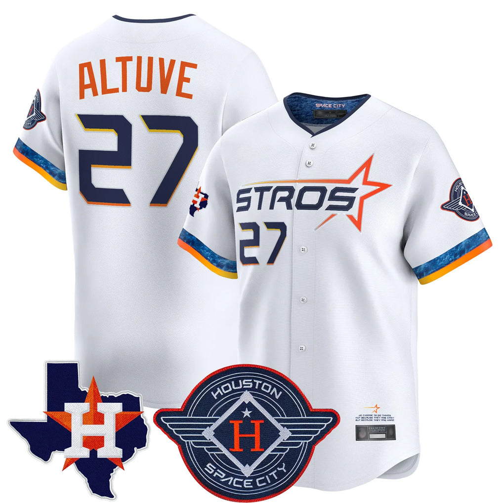 Lashops H.Astros #27 Jose Altuve Player White City Connect Texas Patch Vapor Premier Limited Home Stitched Jerseys