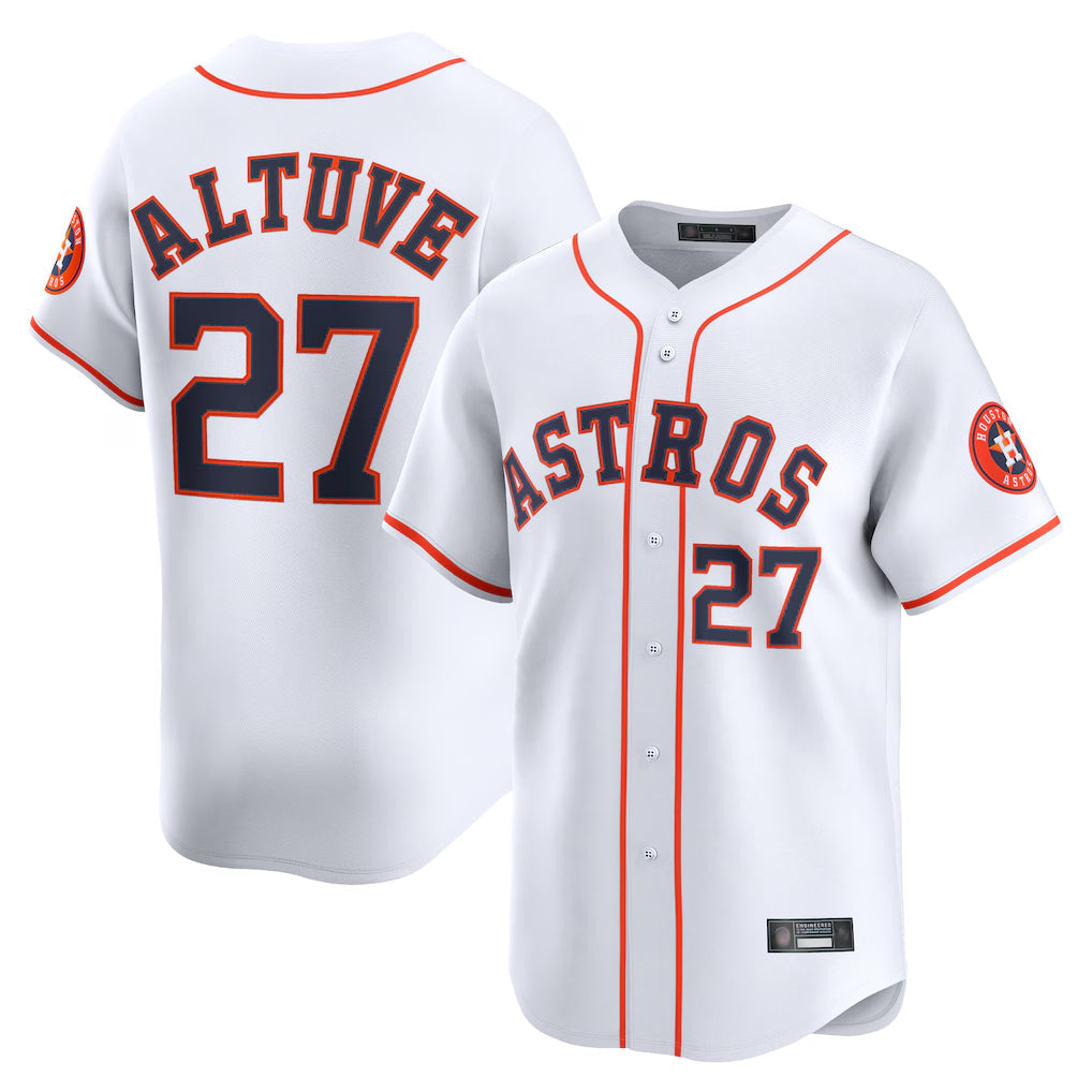 Lashops H.Astros #27 Jose Altuve Player White Home Limited Stitched Jerseys
