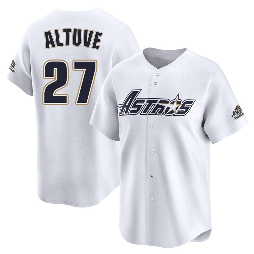 Lashops H.Astros #27 Jose Altuve Player White Throwback Cooperstown Collection Limited Stitched Jerseys