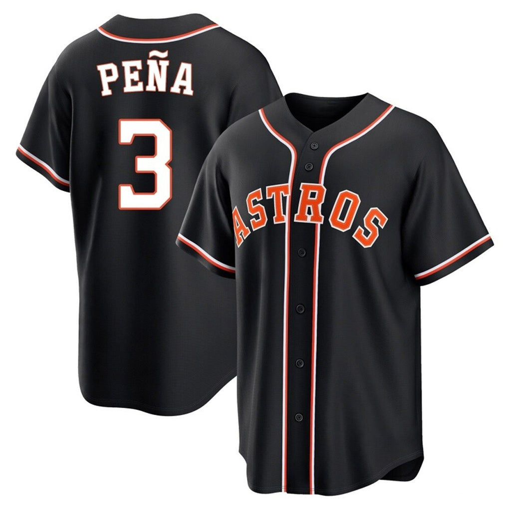 Lashops H.Astros #3 Jeremy Pe?a Player Black Fashion Out Home Game Stitched Jerseys