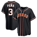 Lashops H.Astros #3 Jeremy Pe?a Player Black Fashion Out Home Game Stitched Jerseys