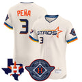 Lashops H.Astros #3 Jeremy Pe?a Player Cream City Connect Texas Patch Vapor Premier Limited Elite Home Stitched Jerseys