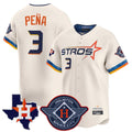 Lashops H.Astros #3 Jeremy Pe?a Player Cream City Connect Texas Patch Vapor Premier Limited Home Stitched Jerseys